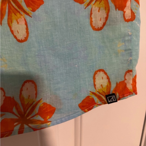 Vibrant Blue and Orange Casual Button Down Shirt - Picture 6 of 6